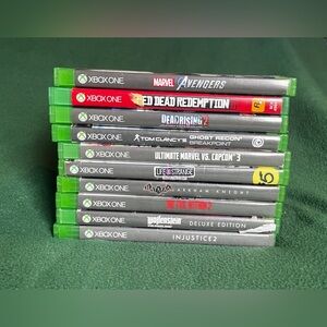 Lot Of 10 Microsoft Xbox One Games, Red, Dead Redemption,
Batman